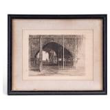 Antique 1833 Etching Westminster Abbey by CA Platt