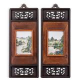 Pair of Chinese Porcelain Landscape Plaques