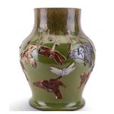 Chinese Majolica Glazed Pottery Bird Vase