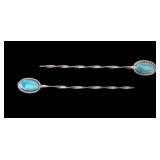 Sterling Silver and Turquoise Hair Ornaments