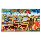 Albert Artwell Adam & Eve Folk Art Painting
