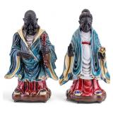 Vintage Chinese Ceramic Figures of Shoulao & Magu