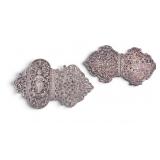 2 Antique Asian Two-Piece Belt Buckles