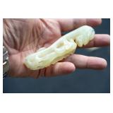Vintage Chinese Carved Jade Dragon Belt Hook