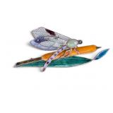 Enamel and Jade Brooch
