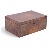 Burlwood Document Box w/ Key