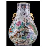 Chinese Famille Rose Hundred Birds Zun Vase