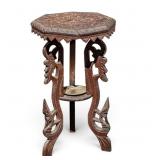 Antique Anglo-Indian Hand-Carved Occasional Table