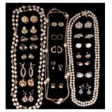Joan Rivers Faux Pearl Necklaces, Clip On Earrings