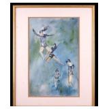 Signed Miriam Jameson Watercolor of Dancers
