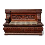 Italian Renaissance Revival Wooden Storage Bench