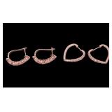 Sterling Silver Rose Hued Hoop Earrings