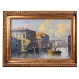 Signed Oil on Canvas Venice Scene by G. Scotti