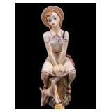 Vtg Italian Bigi Torino Porcelain Girl on Stump