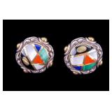 Sterling Silver and 18k Asch Grossbardt Earrings