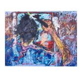 Large Abstract Impressionist Oil on Canvas