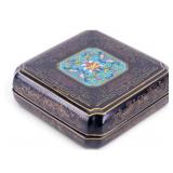 Chinese Cloisonnï¿½ Inlaid Black Lacquer Lidded Box