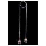 Vintage Tribal Silver Ethnic Lariat Necklace