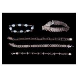 5 Silver Bracelets