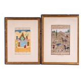 Pair of Framed Persian Illuminated Manuscripts