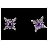 Sterl9ing Silver and Amethyst Earrings