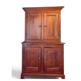 18th C Two-Piece Stepback Cupboard