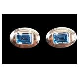 Vintage14k Yellow Gold and London Topaz Earrings