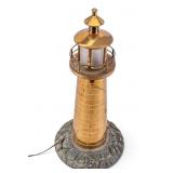 Heavy Bronze & Brass Lighthouse Table Lamp