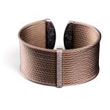 18k Gold & Stainless Steel Pave Diamond Cuff