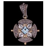 Sterling and 18k Barbara Bixby  Maltese Cross