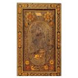 Indo-Nepalese Marquetry Wooden Votive Plaque