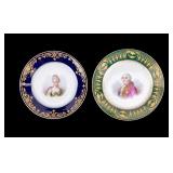 Pair of Antique French Sï¿½vres Porcelain Plates
