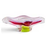 Mid-Century Modern Hand-Blown Art Glass Dish