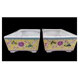 Antique Chinese Famille Rose Narcissus Basin Pair