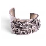 Vintage 3D Pueblo Village Storyteller Cuff