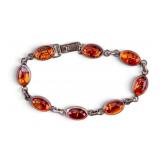 Vintage Sterling Amber Bracelet