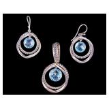 Sterling Silver Michael Dawkins Blue Topaz Set