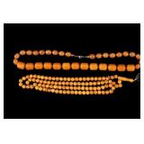 Bakelite Amber Style Necklaces / Prayer Beads