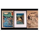 Three Traditional Japanese Woodblock Prints