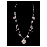 Antique British India Silver Charm Necklace