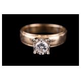 14K Yellow Gold Diamond Solitaire Ring