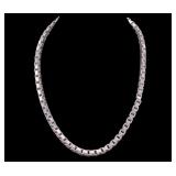 Vintage Sterling Silver Italian Box Chain Necklace