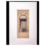 Antique Original Street Architecture Etching 1850