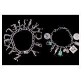2 Sterling Silver Charm Bracelets