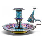 Chinese Cloisonnï¿½ Enamel Candlestick with Snuffer