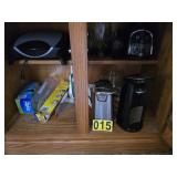 all contents in bottom of china closet