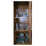 all contents in top of china closet