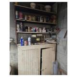 antique cabinet and all contents