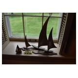 solid brass sail boats