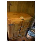 antique oak 3 door ice chest